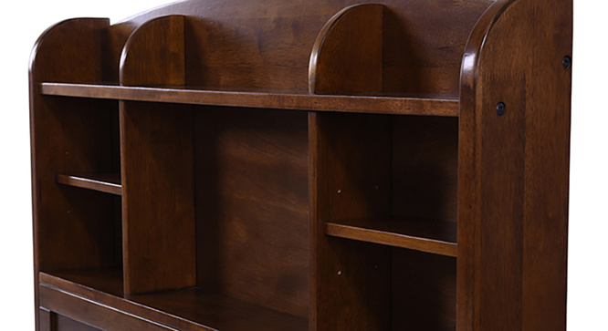 Ateneo Storage Headboard Single Bed With Trundle And Storage(Polished cherry)
